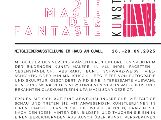 Die Magie der Fantasie – Mitgliederausstellung im Haus am Quall | September 2025