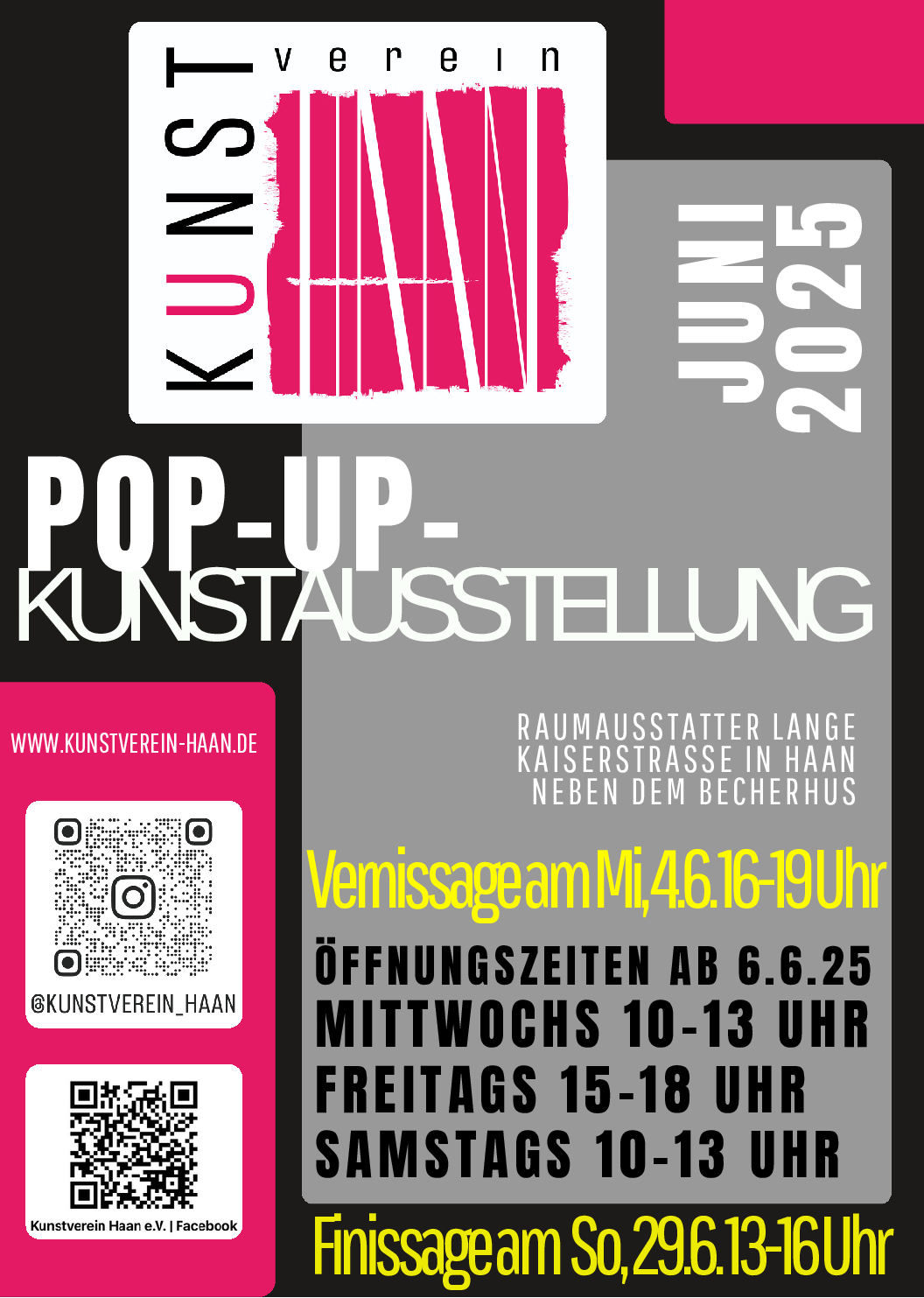 Pop-Up-Ausstellung des Kunstverein Haan | Juni 2025